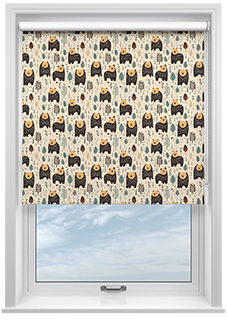 Bear Necessities, Soft Teal - Twist&Fit Roller Blind